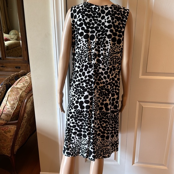 Embellished White dress black polka Dots XL Tiana B Scoop Neck Shift Preowned - Picture 10 of 10